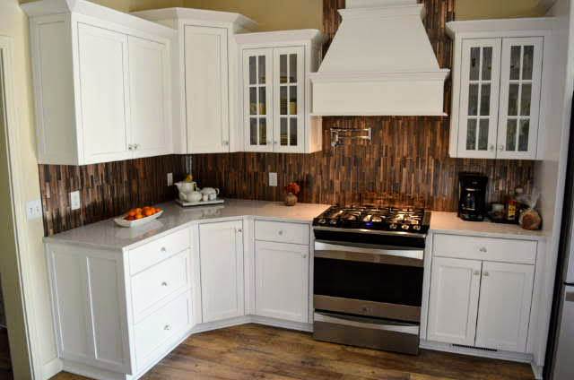 Painted cabinets - flat panel - full overlay - Cambria quartz countertops
